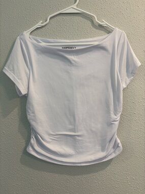 HARPER & IVY White Tee Scoop Neck Short Sleeve Top (Junior XL)